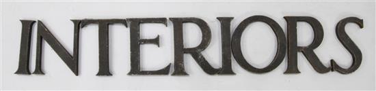 A collection of twenty one painted steel letters and eight numbers, produced for furniture manufacturers A E Edwardes, letters 9in. nu